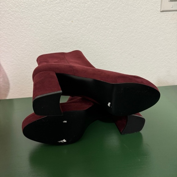 Calvin Klein Uda Wine Red Suede Ankle Platform Boot - Picture 13 of 13